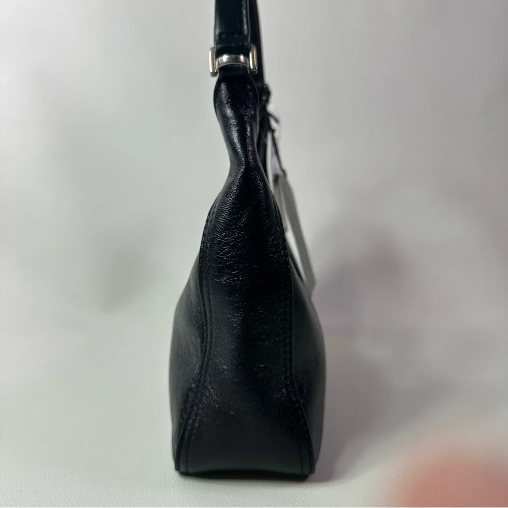 NEW BALENCIAGA BLACK LEATHER BB SOFT HOBO BAG - Picture 6 of 11